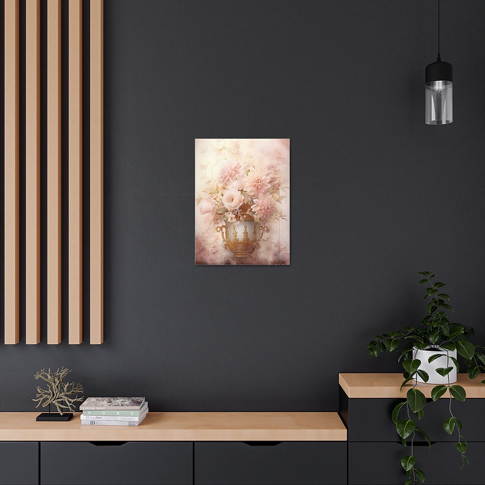 Thumbnail: Elegant Canvas Art Shabby French Cottage Decor Victorian Urn Pink Roses Flowers