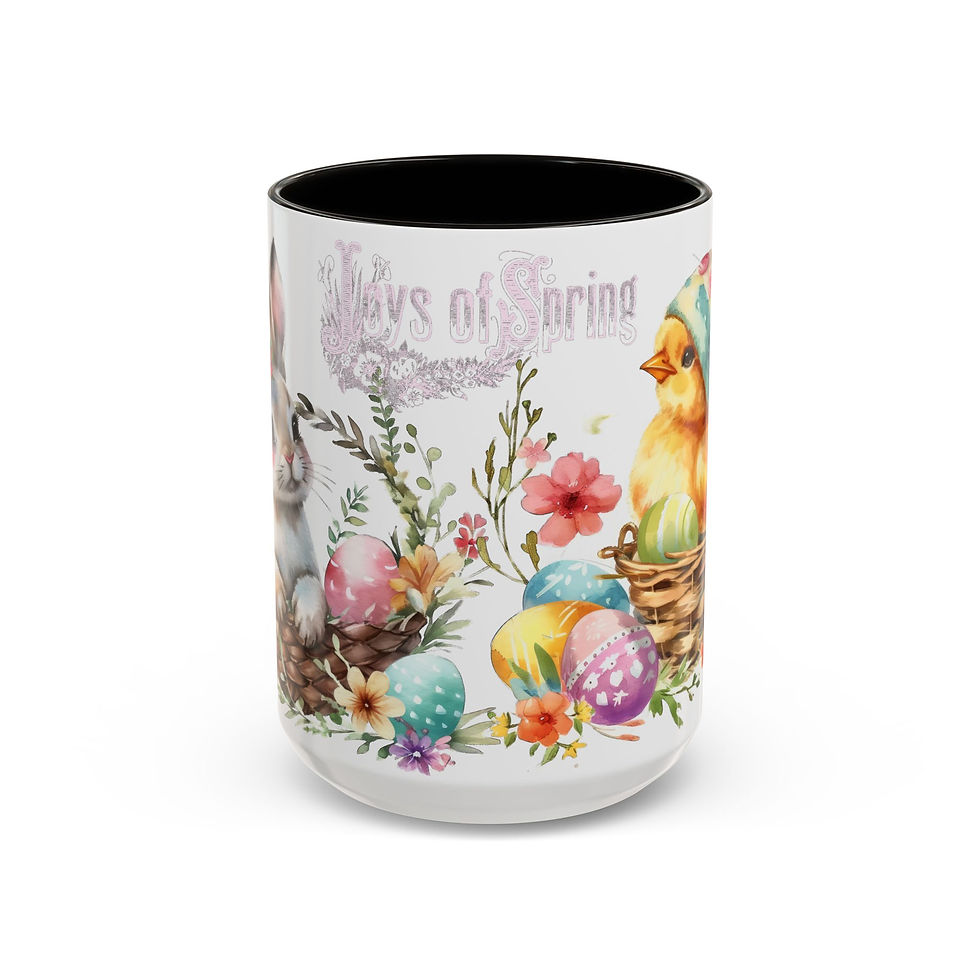 Thumbnail: Artistic Coffee Mug Joys of Spring Baby Chick Easter Eggs Bunny Thoughtful Gift