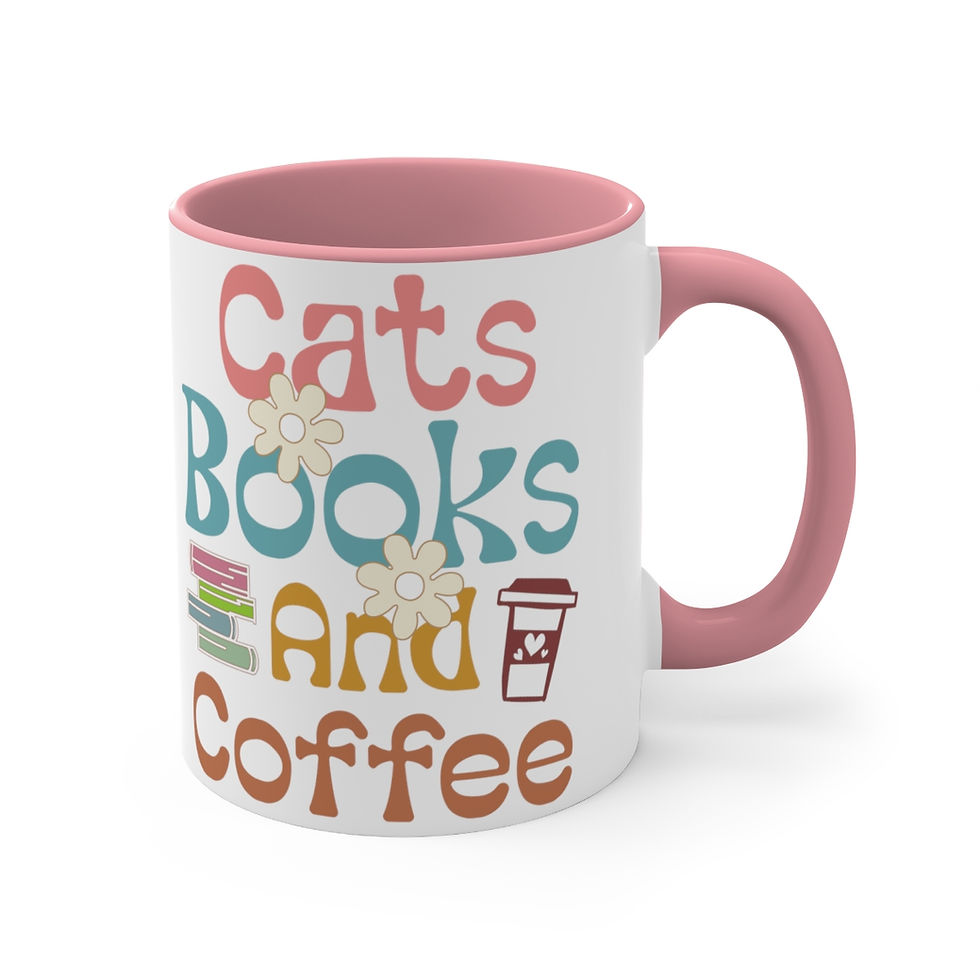Thumbnail: Book theme Coffee Mug Cats Books & Coffee Reading Lover Thoughtful gifts
