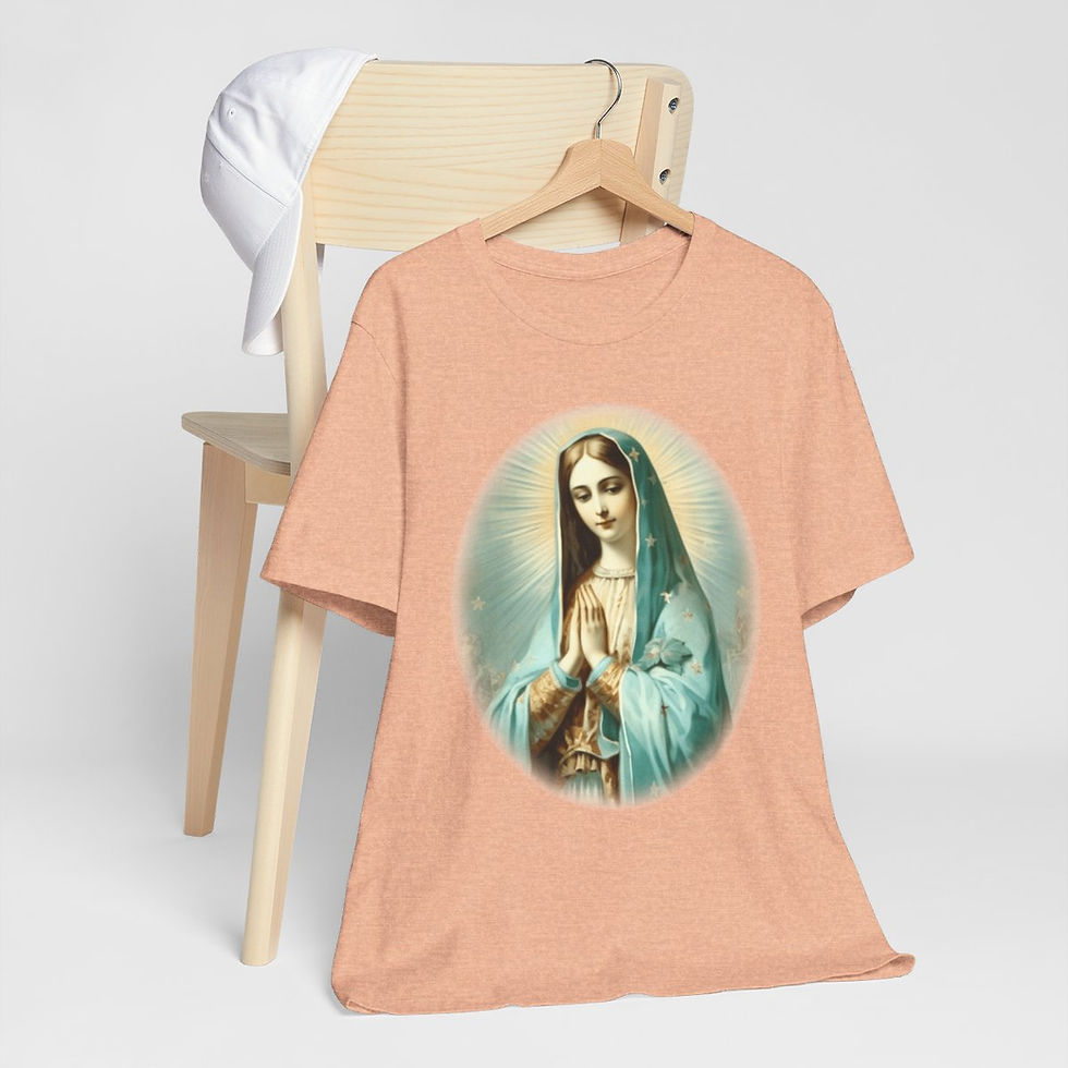 Thumbnail: Virgin Mary T-Shirt Madonna and Child Religious Faith Art Tee Catholic Gifts