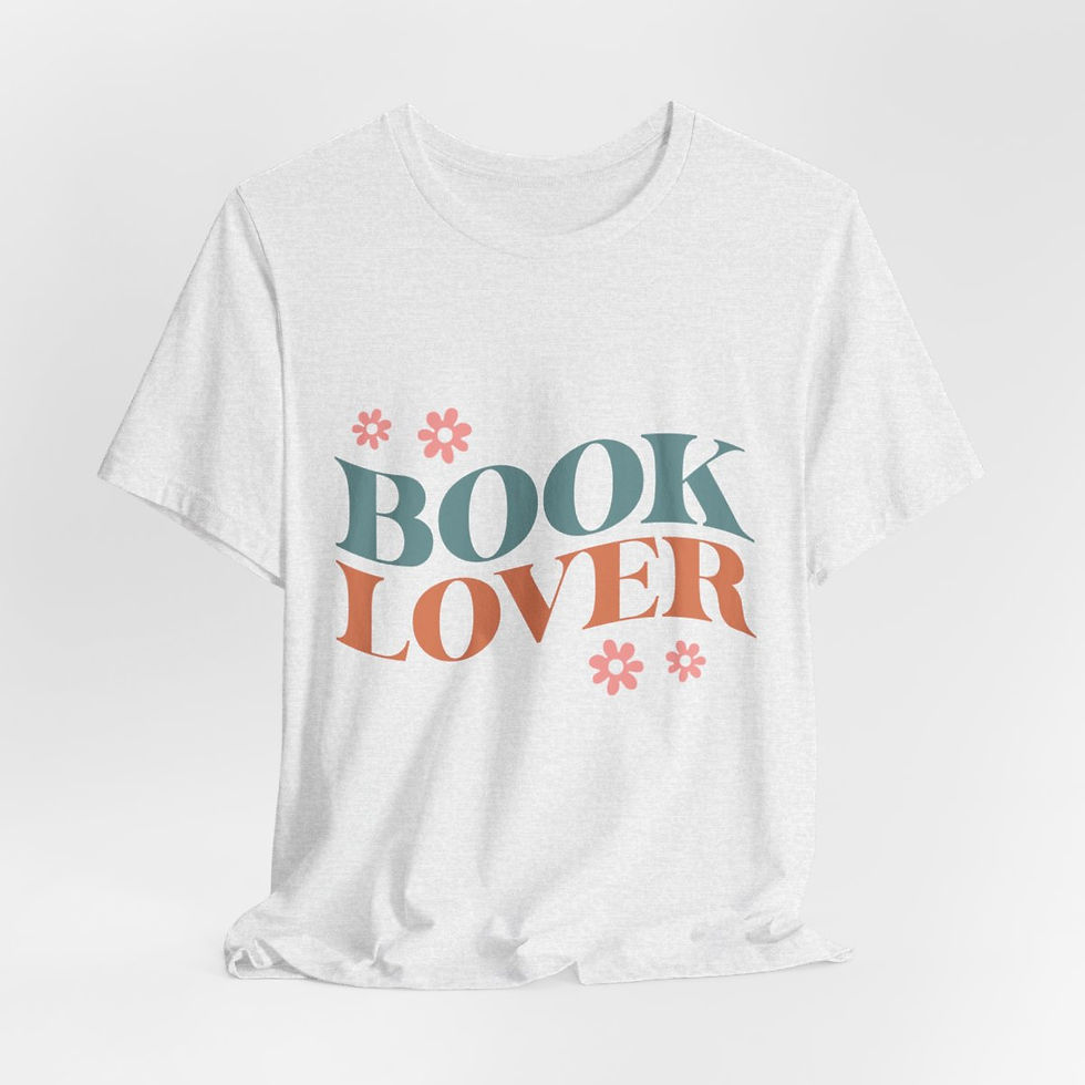 Thumbnail: Reading Theme T-Shirt Book Lover w/ Daisies Expressive Apparel Thoughtful Gifts