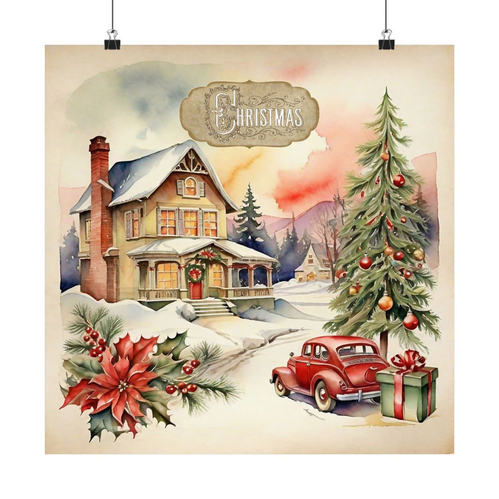 Thumbnail: Farmhouse Christmas Art Country Christmas Eve Print Winter wall Decor