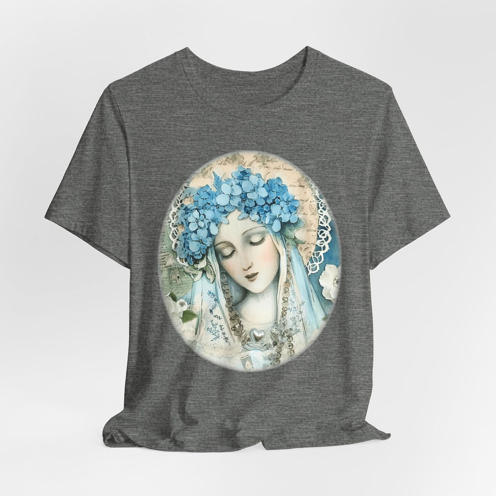 Thumbnail: Shabby Virgin Mary T-Shirt Religious Wearable Art Tee Artistic Catholic Gifts