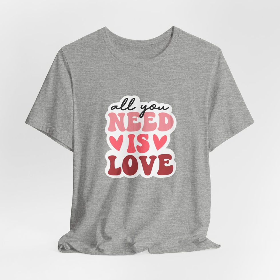 Thumbnail: Artistic T-Shirt All You Need is Love Retro Art Apparel Trendy Gifts
