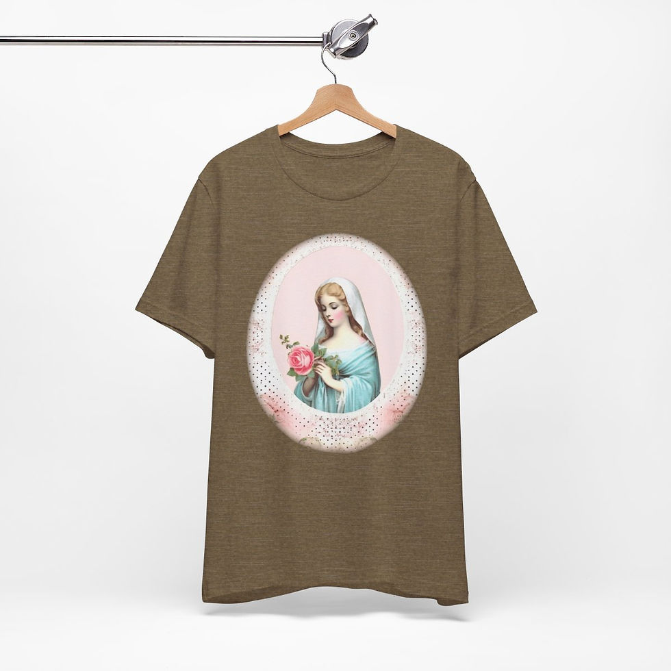 Thumbnail: Virgin Mary T-Shirt Shabby French Madonna Ave Maria Art Tee Catholic Faith Gifts
