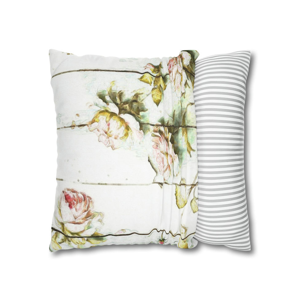 Thumbnail: Shabby French Country Decor Cherub Throw Pillow cover Vintage Pink Cottage Roses