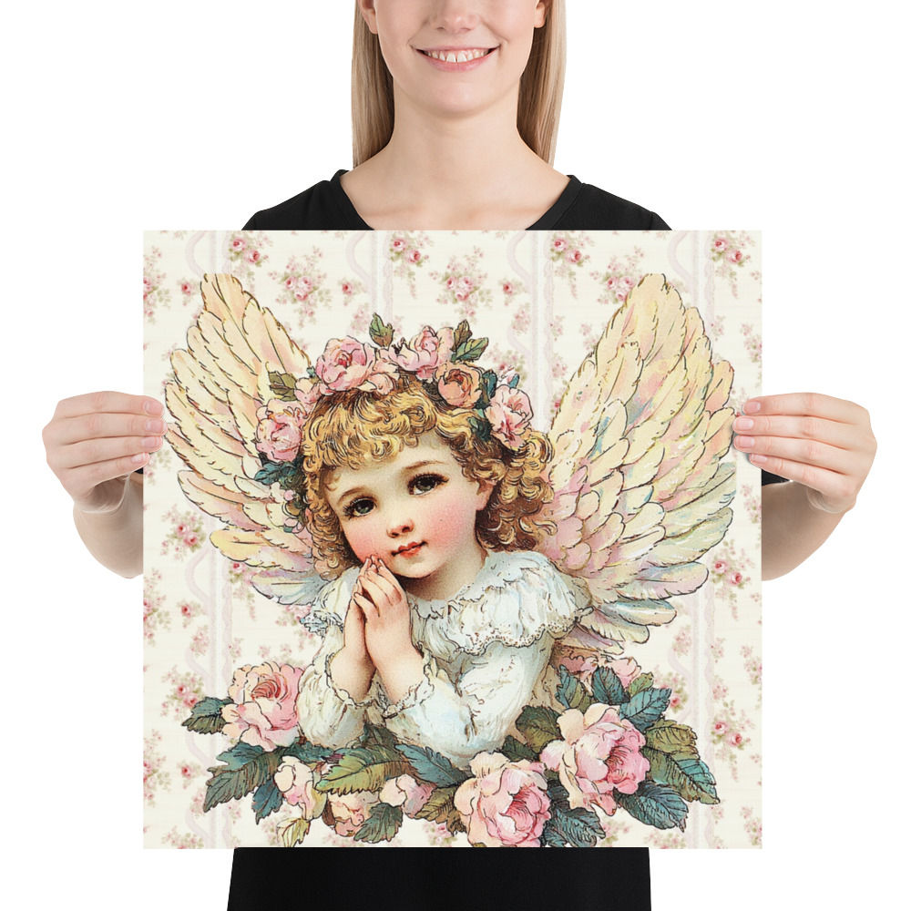 Artistic Romantic Decor Shabby Chic Cherub Art Print Victorian Angel Giclee