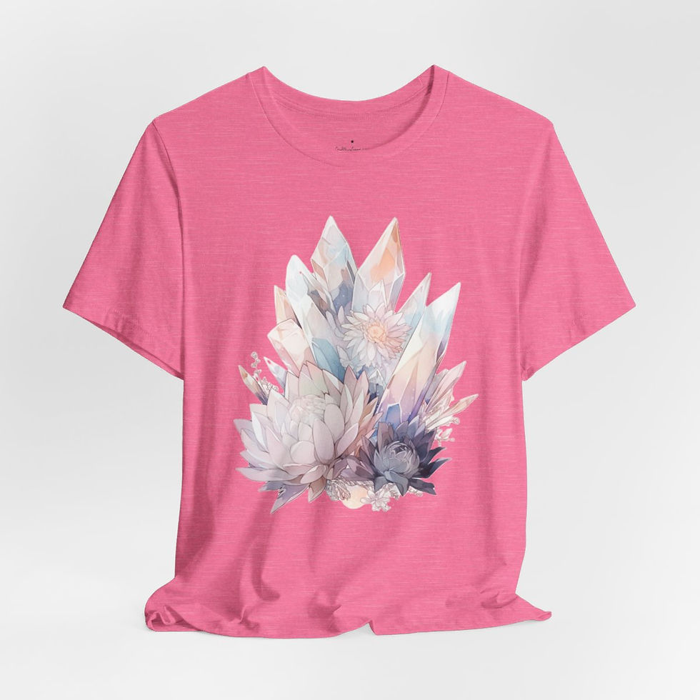 Thumbnail: Quartz Crystal Cluster T-Shirt Mystical Flower New Age Art Apparel Artistic gift