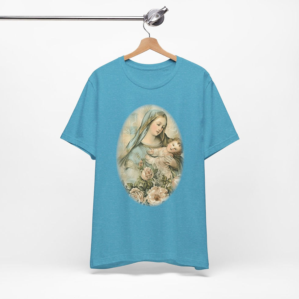 Thumbnail: Virgin Mary T-Shirt Shabby French Madonna Jesus Faith Art Tee Catholic Gifts
