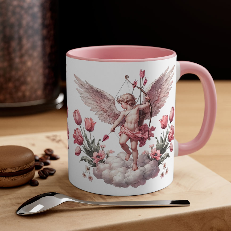 Thumbnail: Pink Cherub Cupid Coffee Mug Gifts of Love mug Thoughtful gifts Valentine's Day