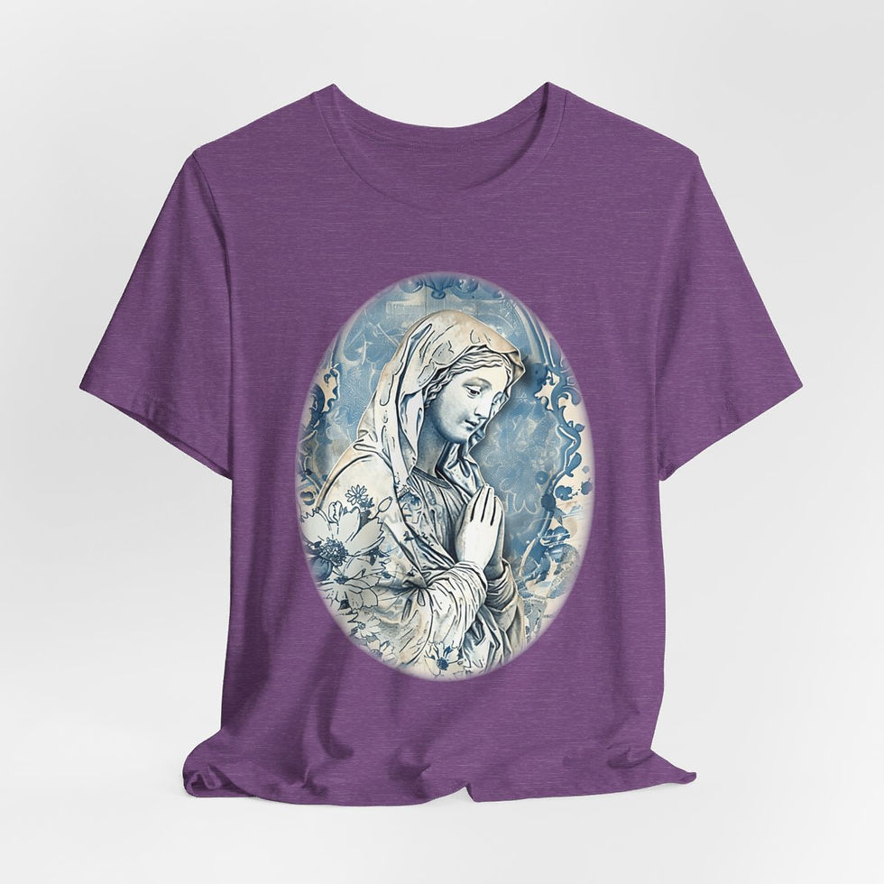 Thumbnail: Shabby Virgin Mary T-Shirt Religious Wearable Art Tee Artistic Catholic Gifts