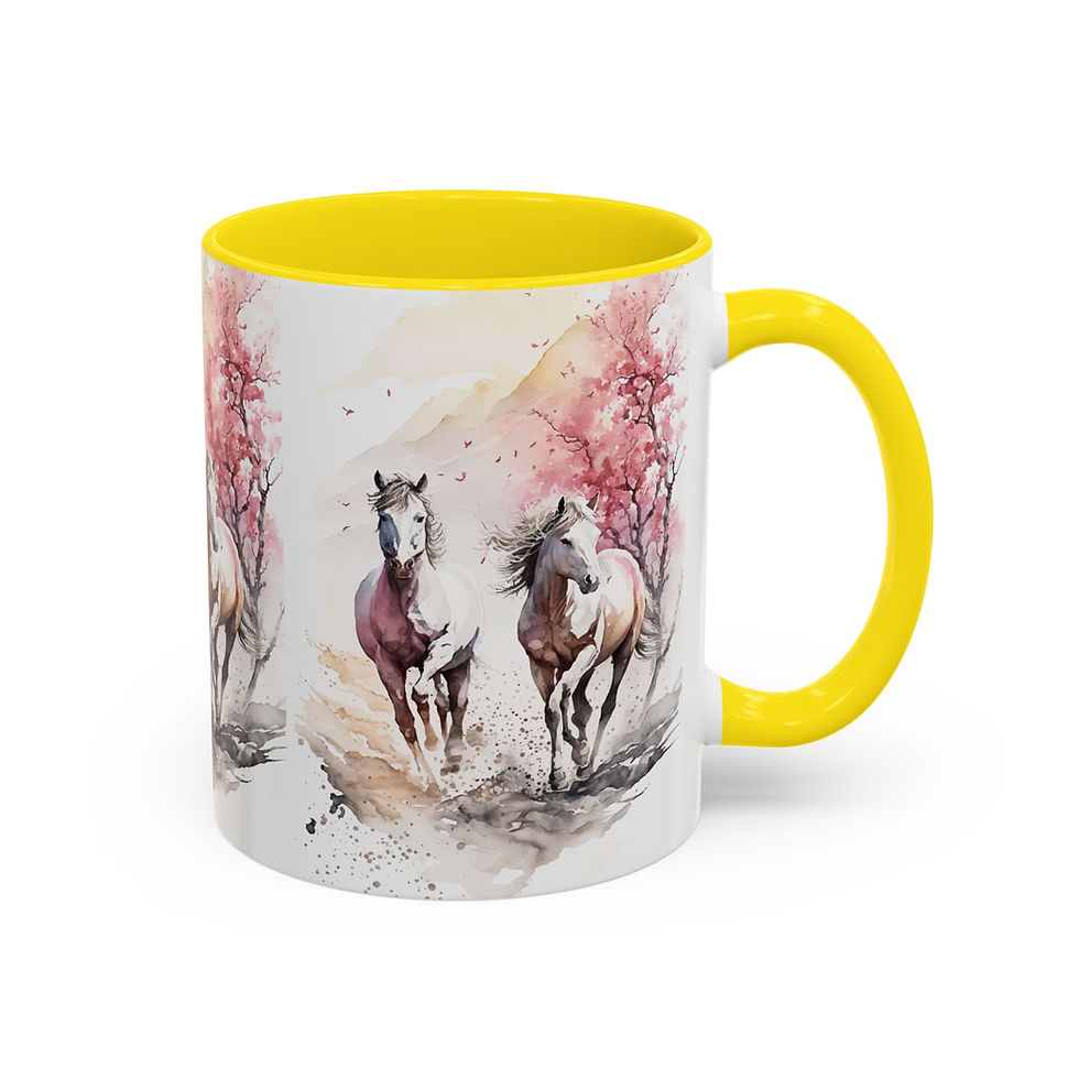 Thumbnail: Artistic Wild Horses Coffee Mug Farmhouse Art Kitchen Decor