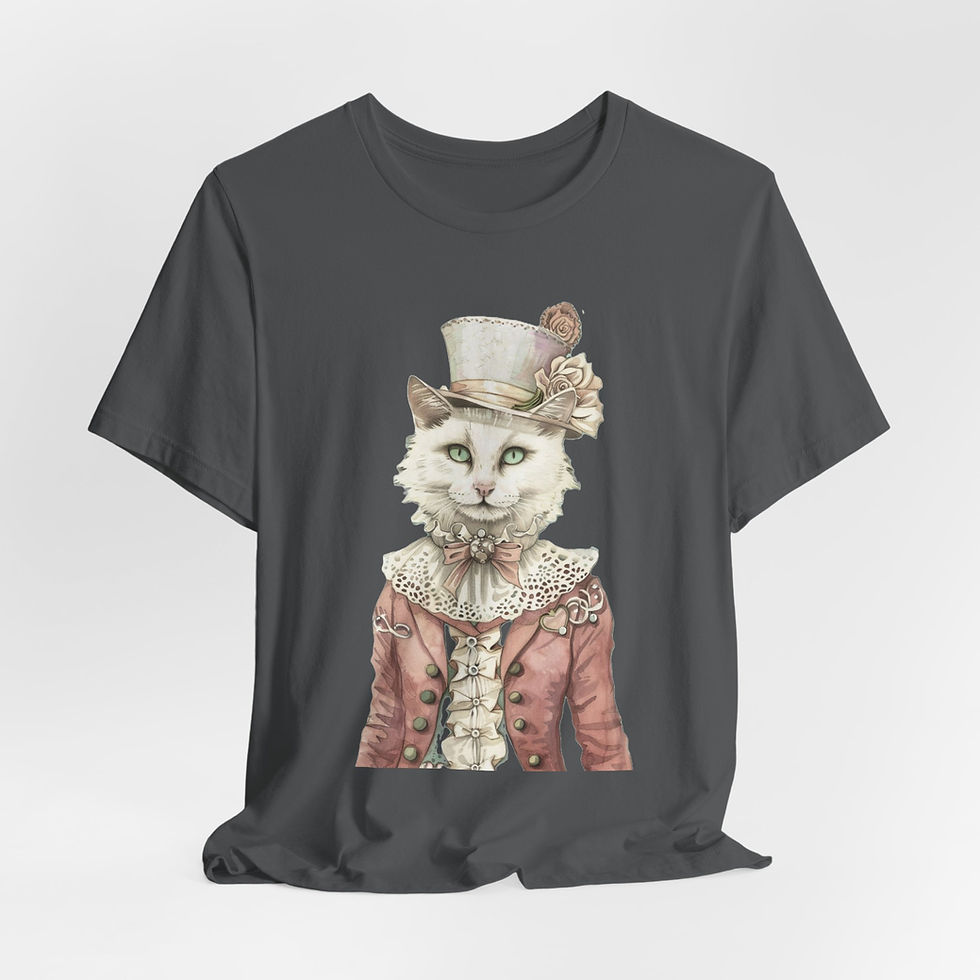 Thumbnail: Victorian Cat Art T-Shirt Shabby Male Kitty Expressive Artistic Cat Lover Gift