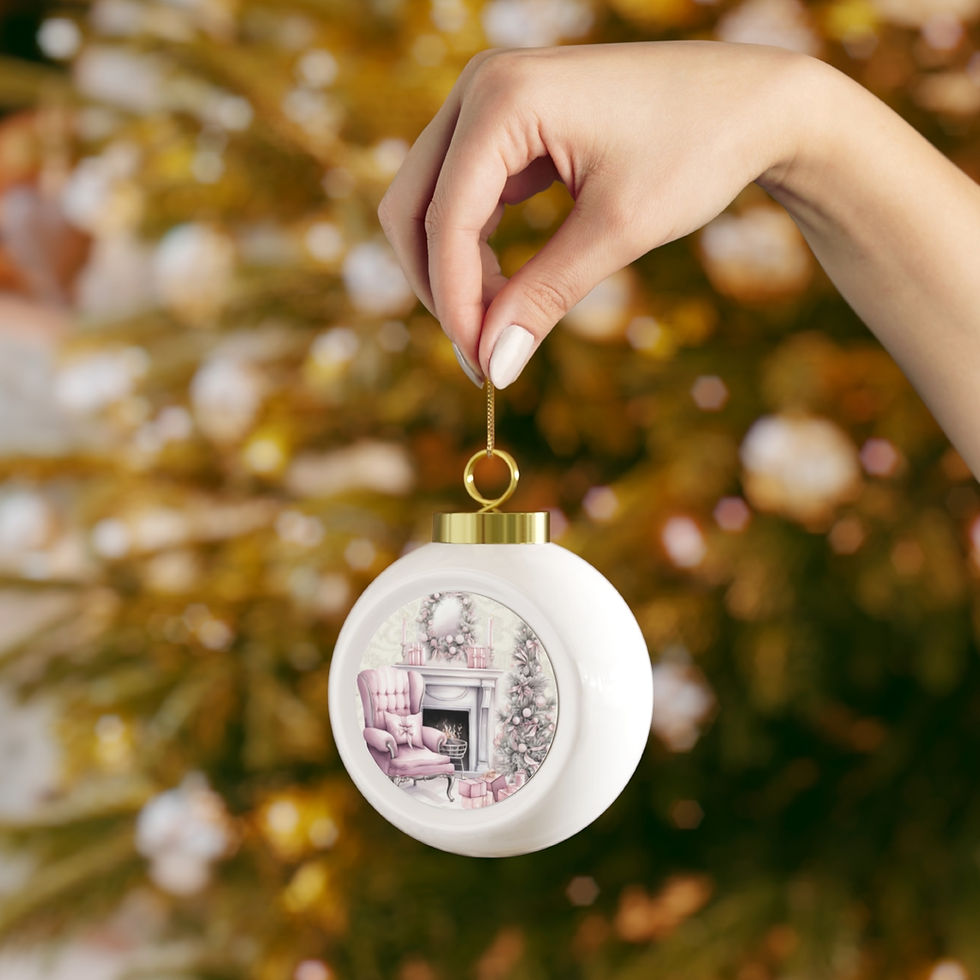 Thumbnail: Shabby Pink Christmas Ornament Victorian Christmas Eve Decor