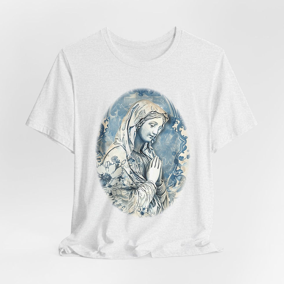 Thumbnail: Shabby Virgin Mary T-Shirt Religious Wearable Art Tee Artistic Catholic Gifts