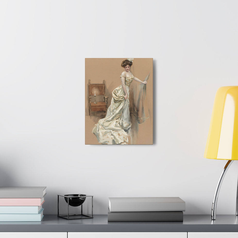 Thumbnail: Vintage Rare Harrison Fisher Canvas Art Print Victorian Edwardian Woman Artwork