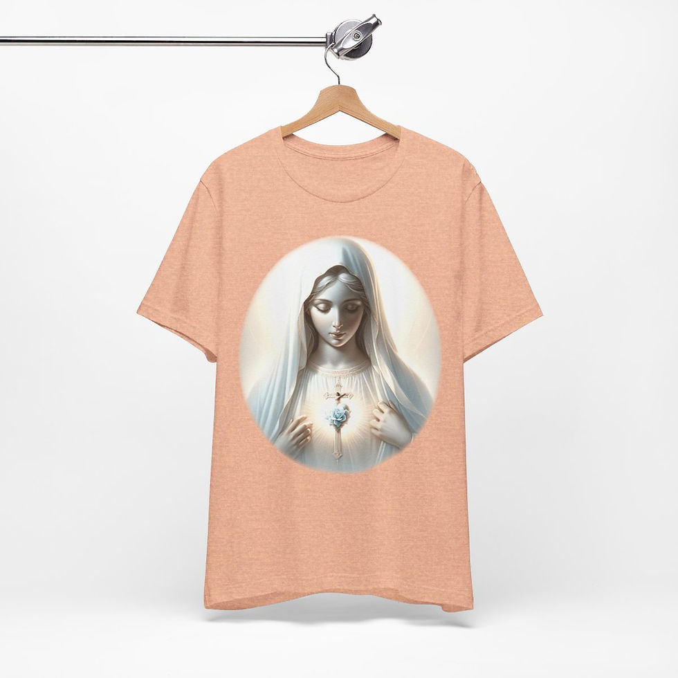 Thumbnail: Virgin Mary T-Shirt Immaculate Heart Ave Maria Art Tee Catholic Faith Gift