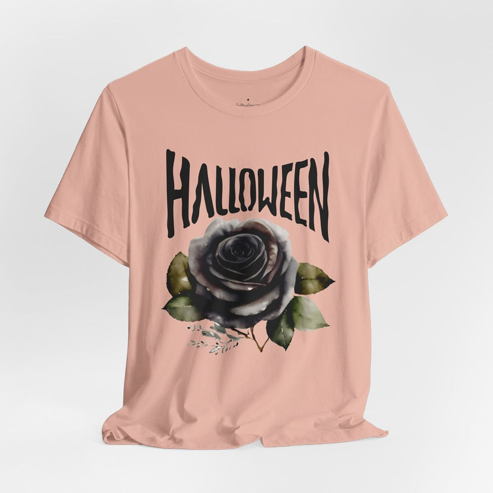 Thumbnail: Halloween T-Shirt Black Rose Fall Apparel Chic Artistic Gifts
