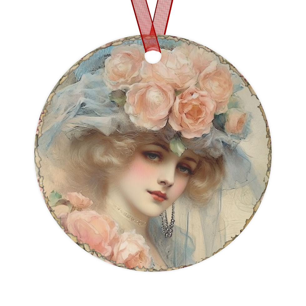 Thumbnail: Shabby Victorian Christmas Ornament Beautiful Woman Artistic Christmas Decor