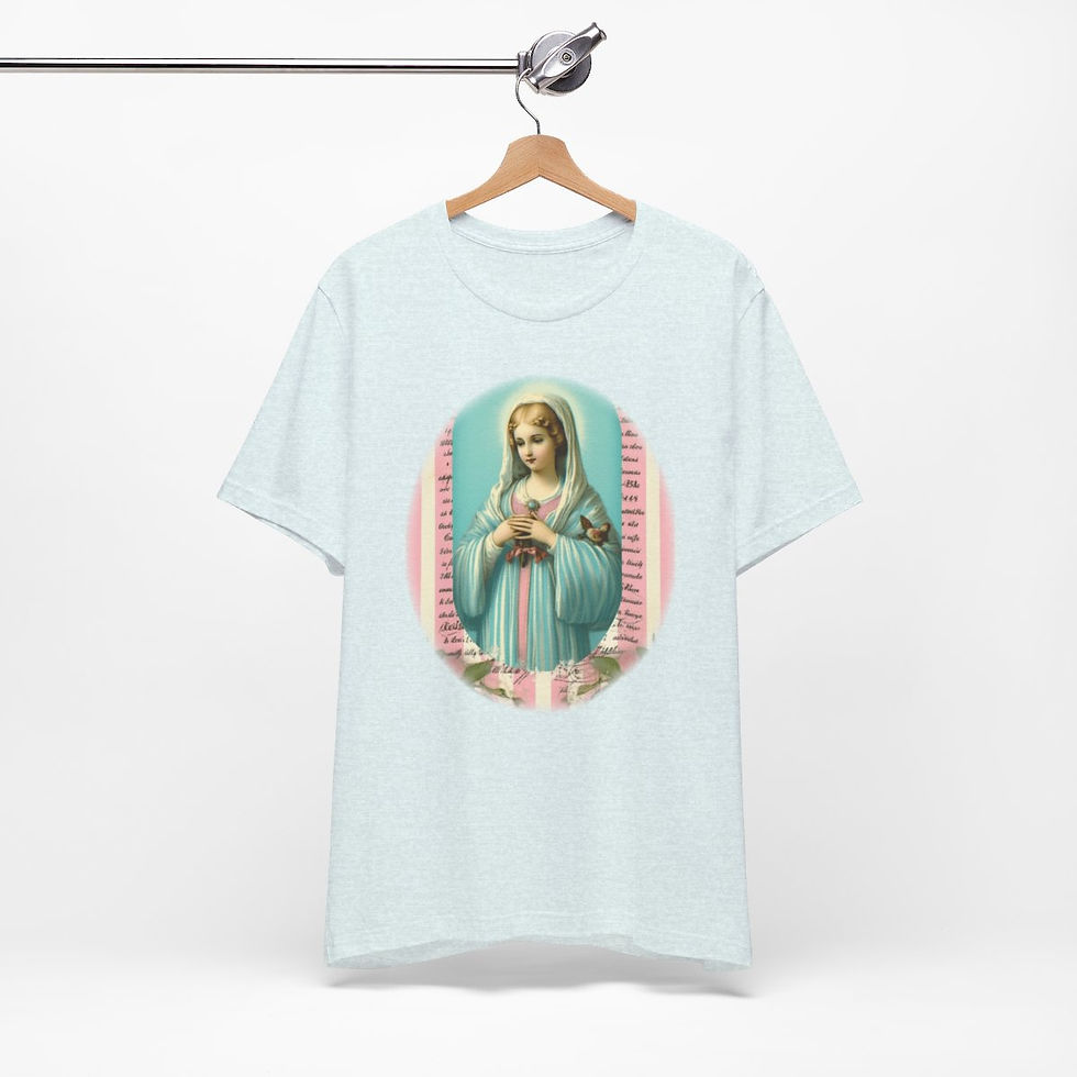 Thumbnail: Virgin Mary T-Shirt Shabby French Madonna Ave Maria Art Tee Catholic Faith Gifts