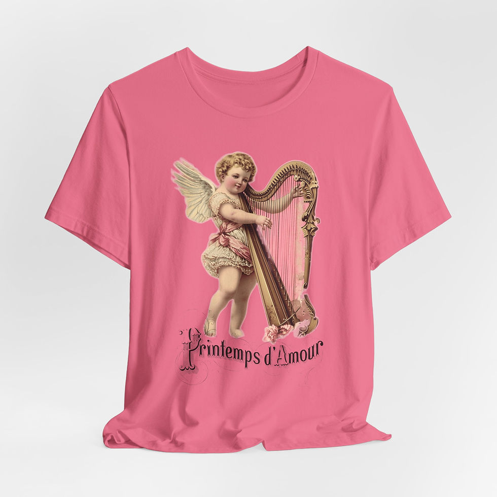 Thumbnail: Shabby French Cherub T-Shirt Vintage Cupid Spring of Love Artistic Romantic Gift