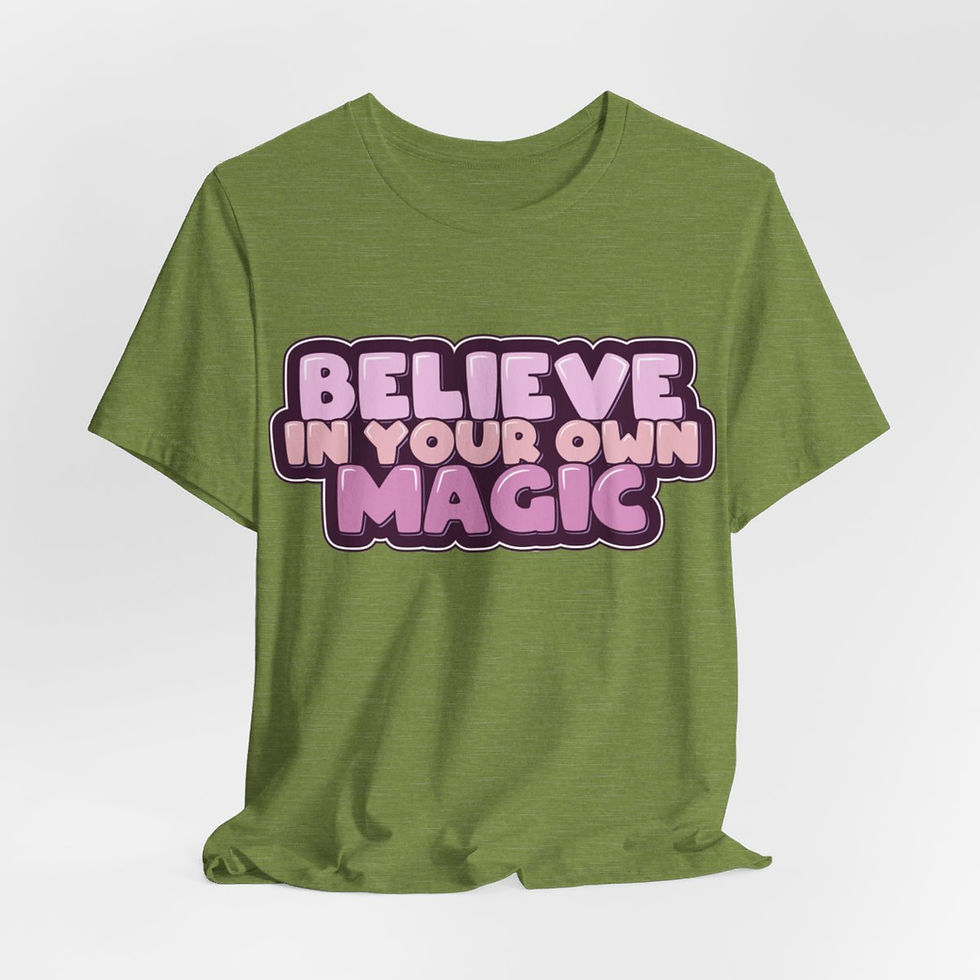 Thumbnail: Motivational T-Shirt Believe in Your Own Magic Expressive Apparel Retro gifts