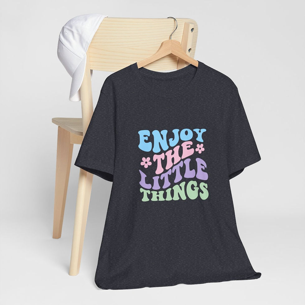 Thumbnail: Retro T-Shirt Enjoy the Little Things Pastel Motivational Tee Inspirational gift