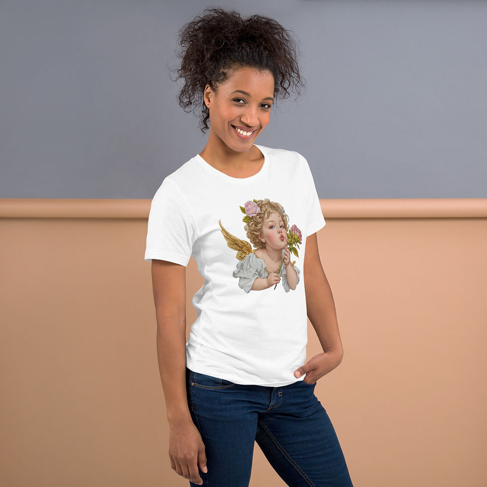 Thumbnail: Shabby Chic Cherub T-Shirt, Wearable Art, Artistic Gift, Victorian Angel