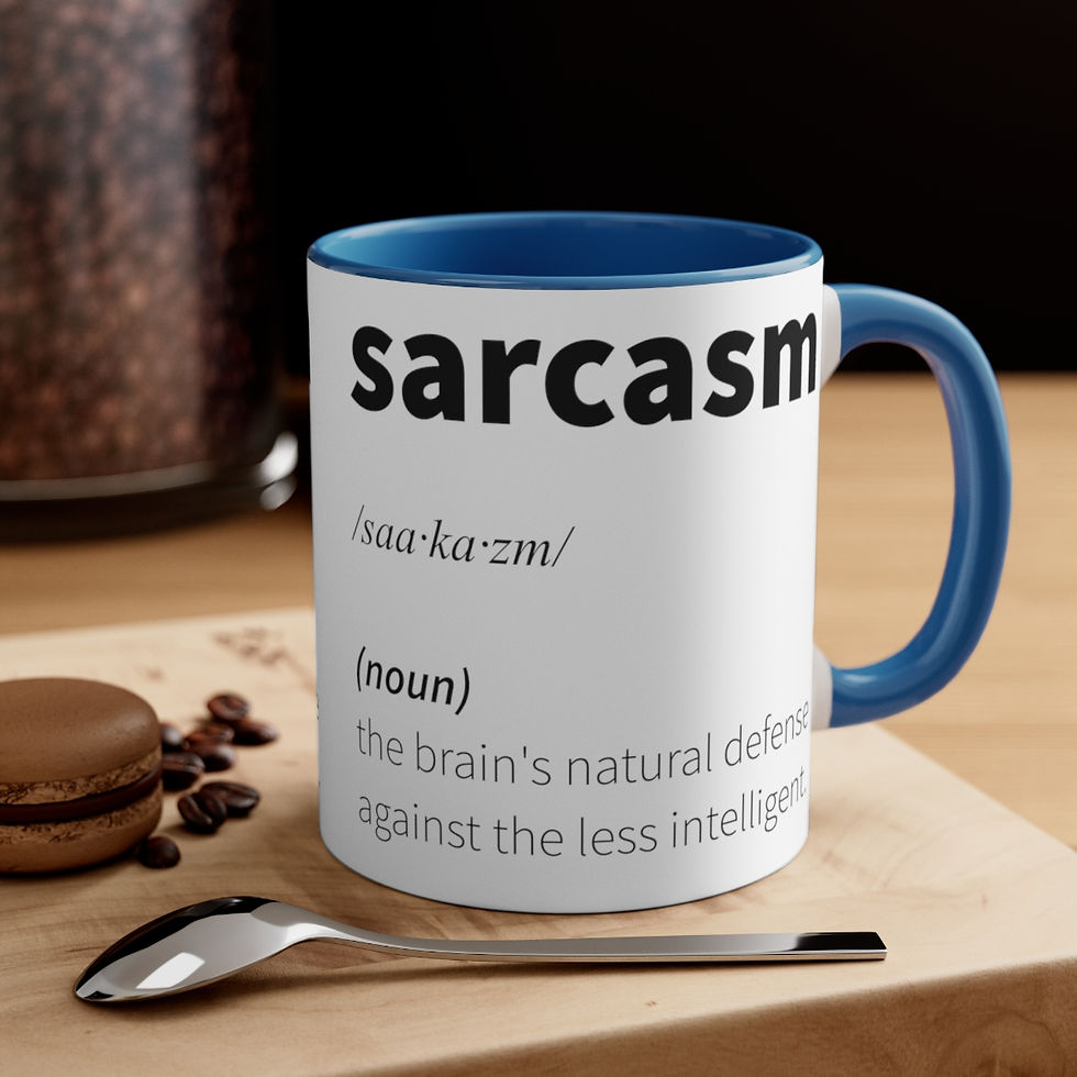 Thumbnail: Funny Coffee Mug Sarcasm Brains Defense Against Less Intelligent Sarcastic Gifts