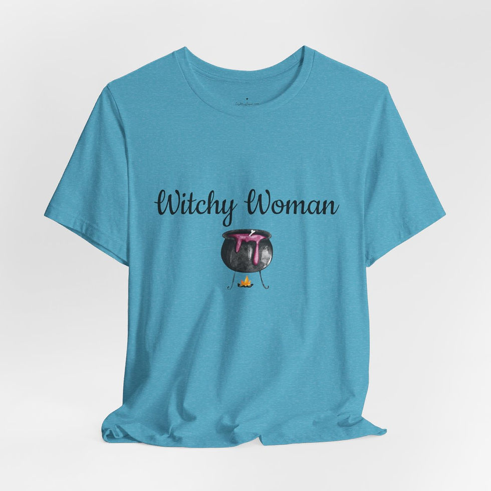 Thumbnail: Artistic T-Shirt Witchy Woman Cauldron Halloween Art Tee Trendy Apparel Fun Gift