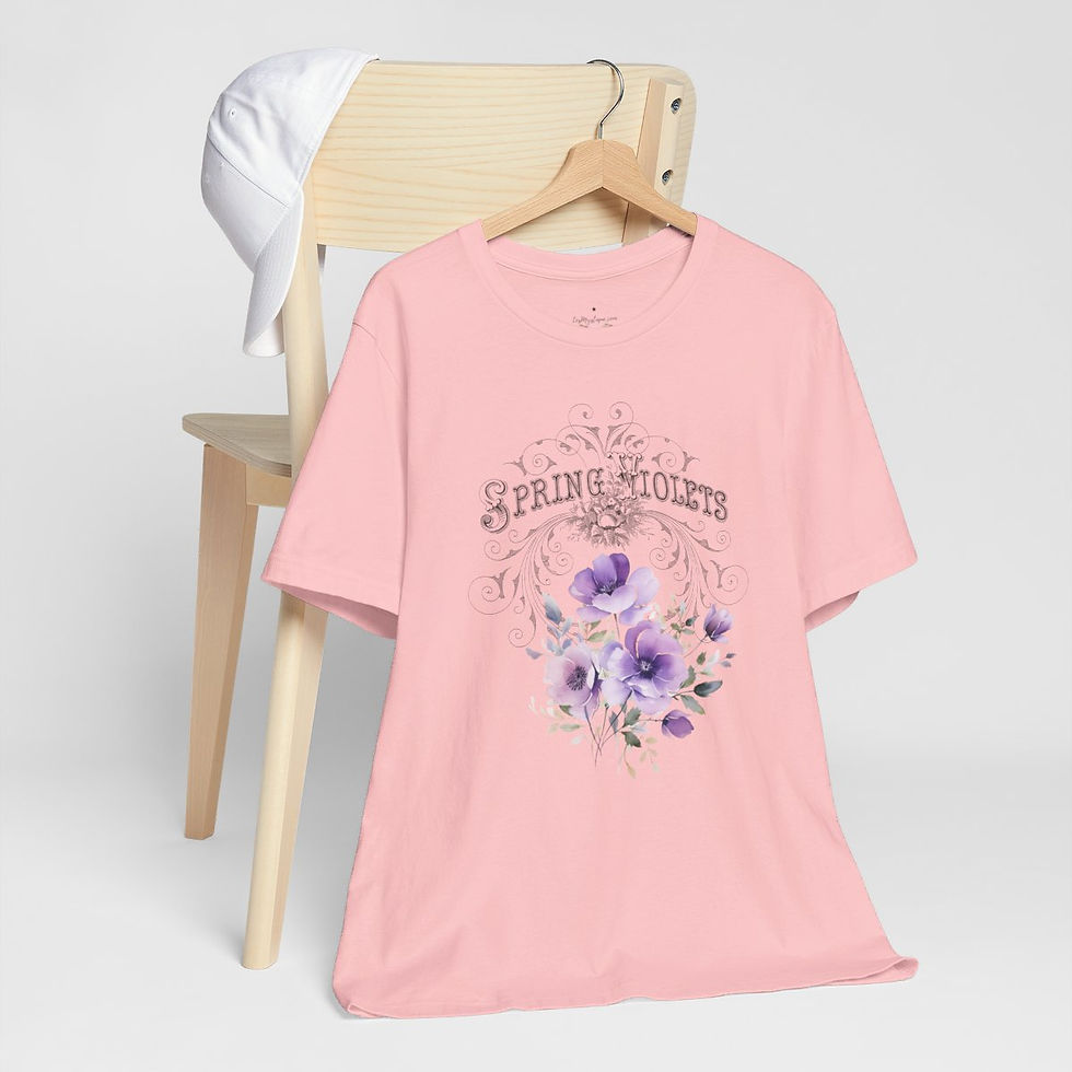 Thumbnail: Summer T-Shirt Spring Violets Art Tee Trendy Apparel Artistic Gifts
