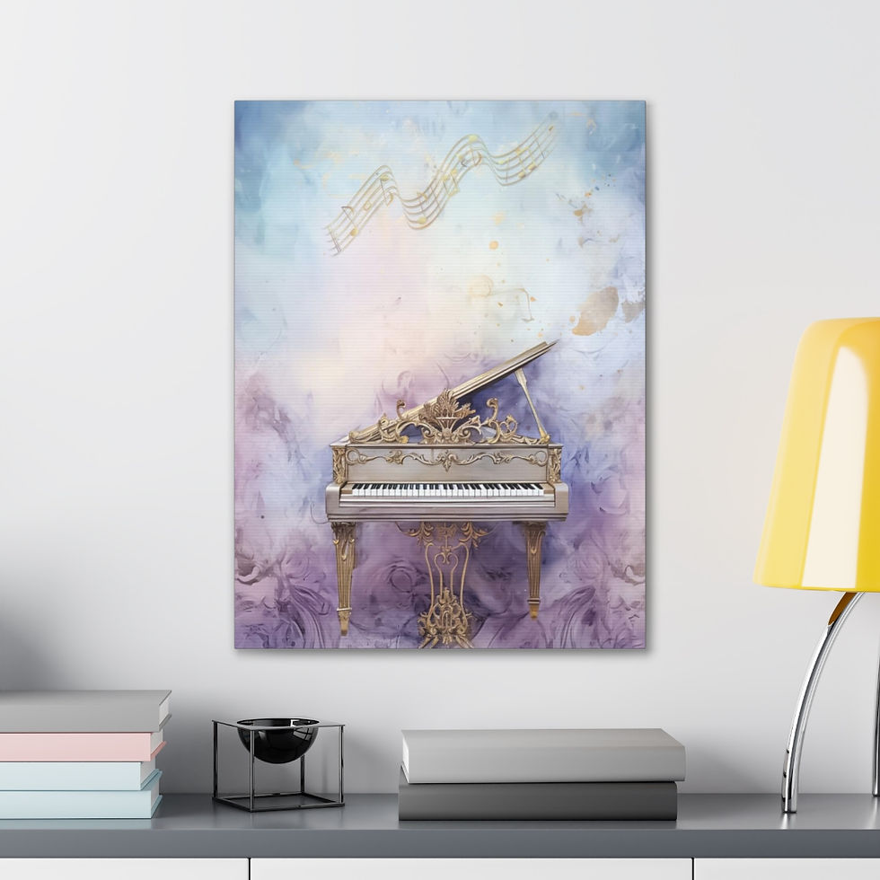 Thumbnail: Music Theme Canvas Art Piano Artwork Musical Instruments Artistic Decor 