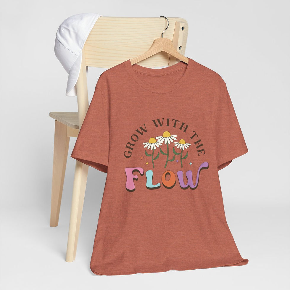 Thumbnail: Spiritual T-Shirt Motivational Gifts Grow w/the Flow Retro Wearable Art Apparel 