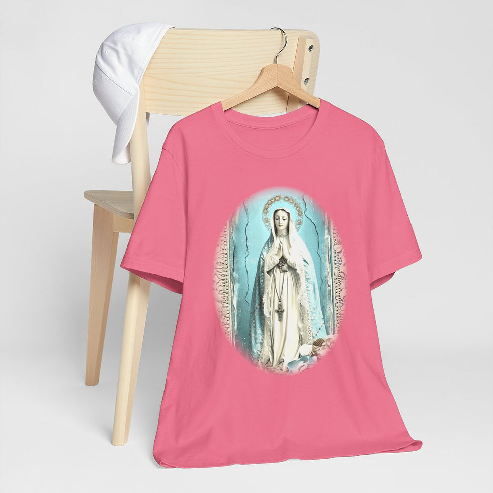 Thumbnail: Shabby Virgin Mary T-Shirt Ave Maria Religious Faith Art Tee Catholic Gifts