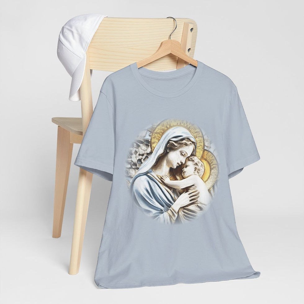 Thumbnail: Vintage Virgin Mary T-Shirt Madonna & Child Unisex Religious Art Catholic Gift