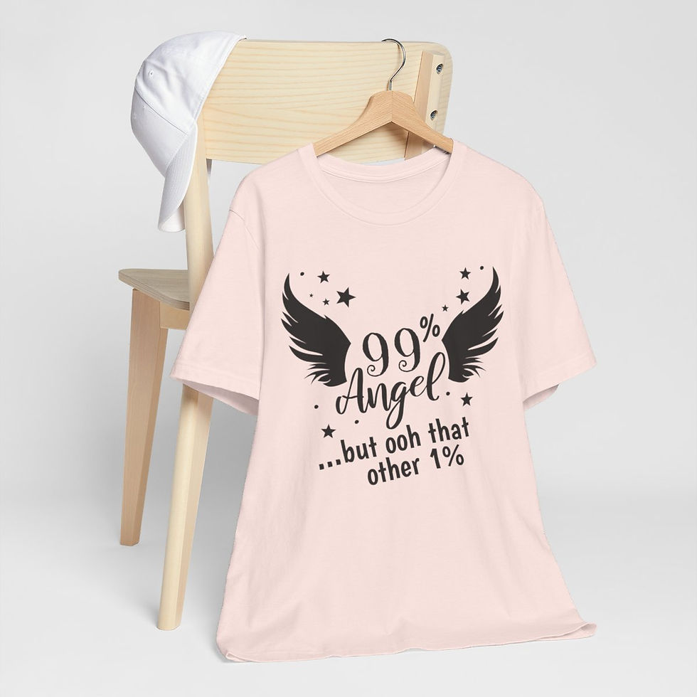 Thumbnail: Sarcastic T-Shirt 99% Angel but Oh that Other 1% Retro Expressive Apparel Gifts