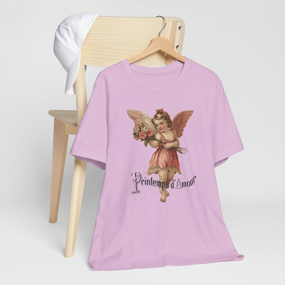 Thumbnail: Shabby French Cherub T-Shirt Cupid Pledge of Love Artistic Romantic Gift