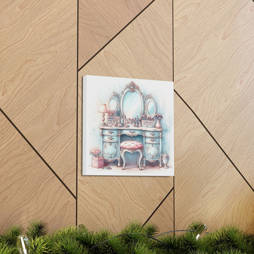Thumbnail: Shabby French Canvas Art Romantic Cottage Print Vanity Bathroom Bedroom Decor