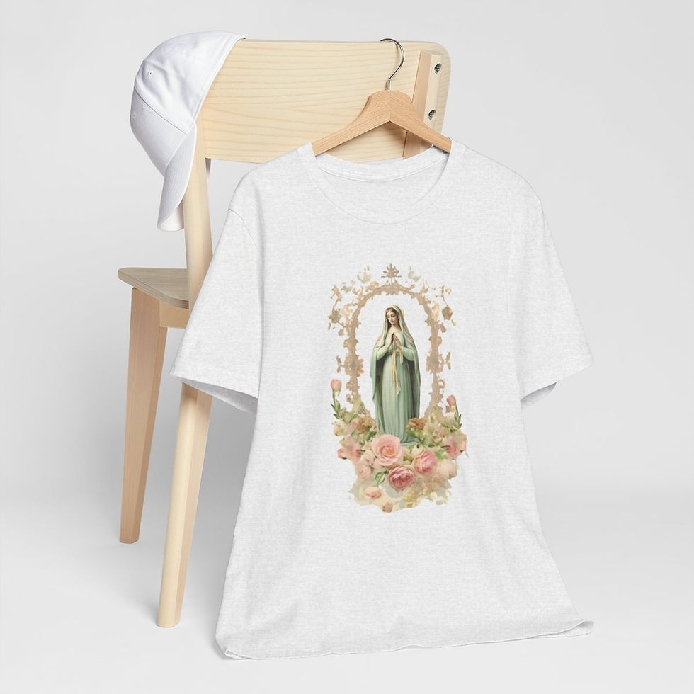Thumbnail: Shabby Religious T-Shirt Virgin Mary Art Tee Thoughtful Catholic Gifts of Faith