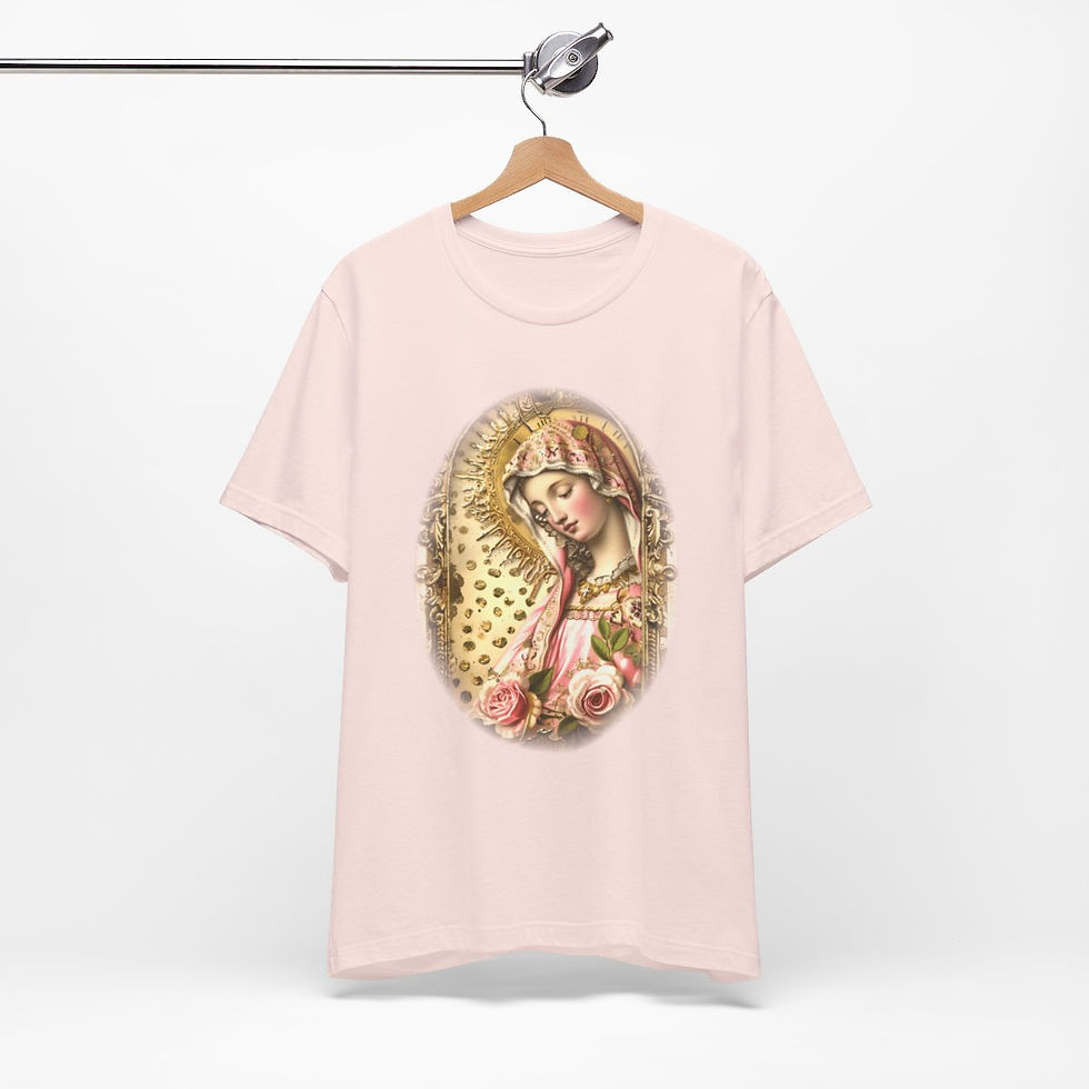 Thumbnail: Virgin Mary T-Shirt Shabby French Ave Maria Faith Art Tee Catholic Gifts