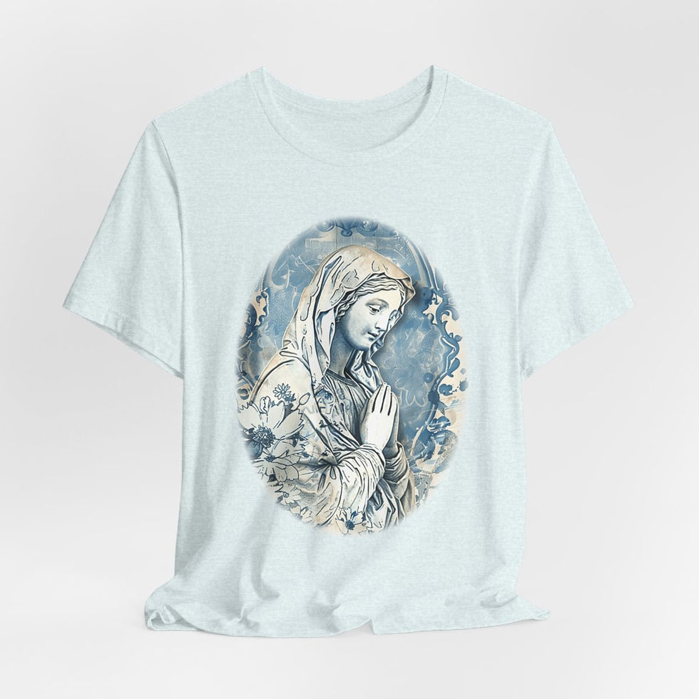 Thumbnail: Shabby Virgin Mary T-Shirt Religious Wearable Art Tee Artistic Catholic Gifts