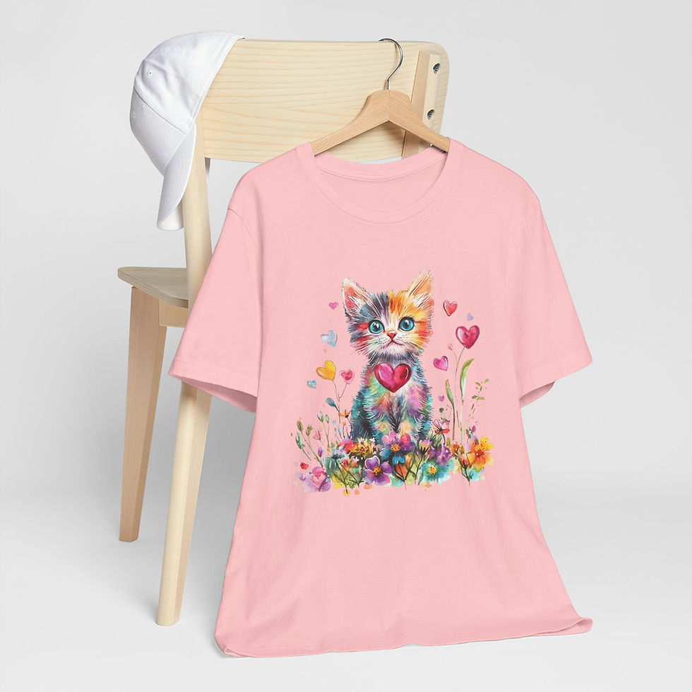 Thumbnail: Artistic Cat T-Shirt Shabby Boho Kitten Art Hippie Cat Lover Gift