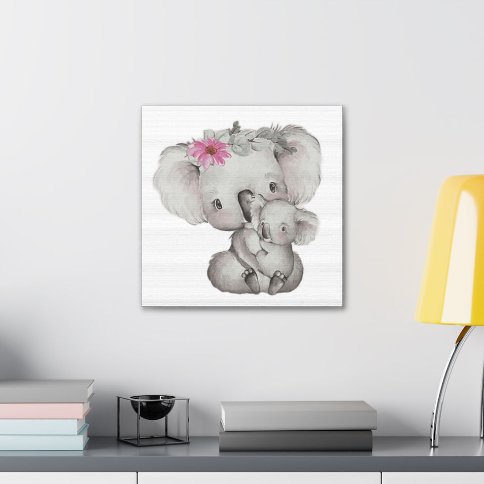 Thumbnail: Nursery Canvas Art Watercolor Print Koala Bear Decor Children's room