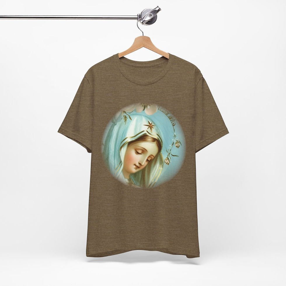 Thumbnail: Virgin Mary T-Shirt Shabby French Madonna Ave Maria Art Tee Catholic Faith Gifts