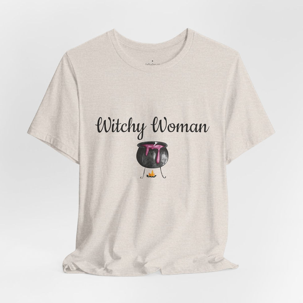 Thumbnail: Artistic T-Shirt Witchy Woman Cauldron Halloween Art Tee Trendy Apparel Fun Gift