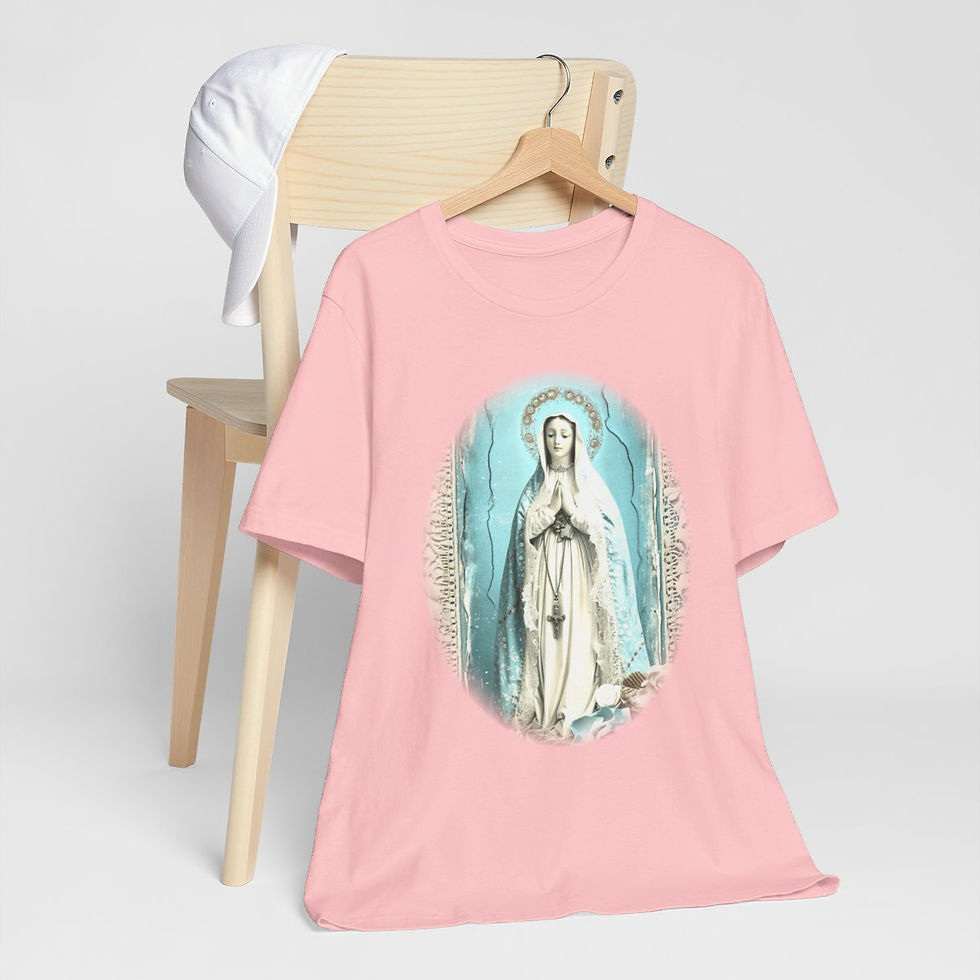 Thumbnail: Shabby Virgin Mary T-Shirt Ave Maria Religious Faith Art Tee Catholic Gifts