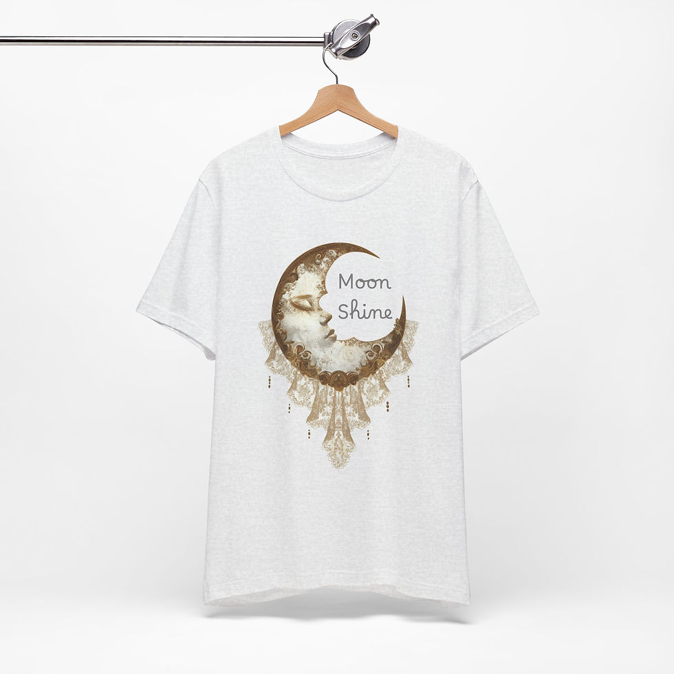 Thumbnail: Crescent Moon Shine T-Shirt Vintage Celestial Boho Witchy Artistic Gift tee