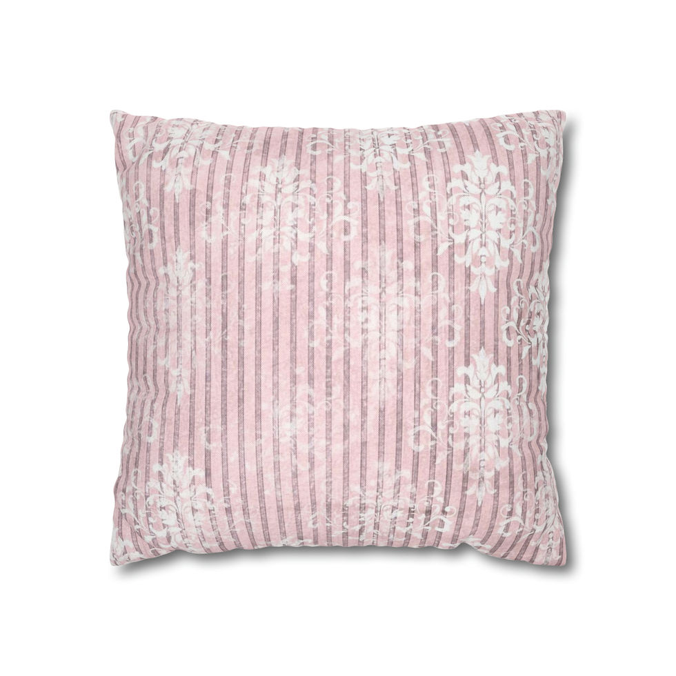 Thumbnail: Pink Throw Pillow Cover Vintage Style Distressed Damask Artistic Decor