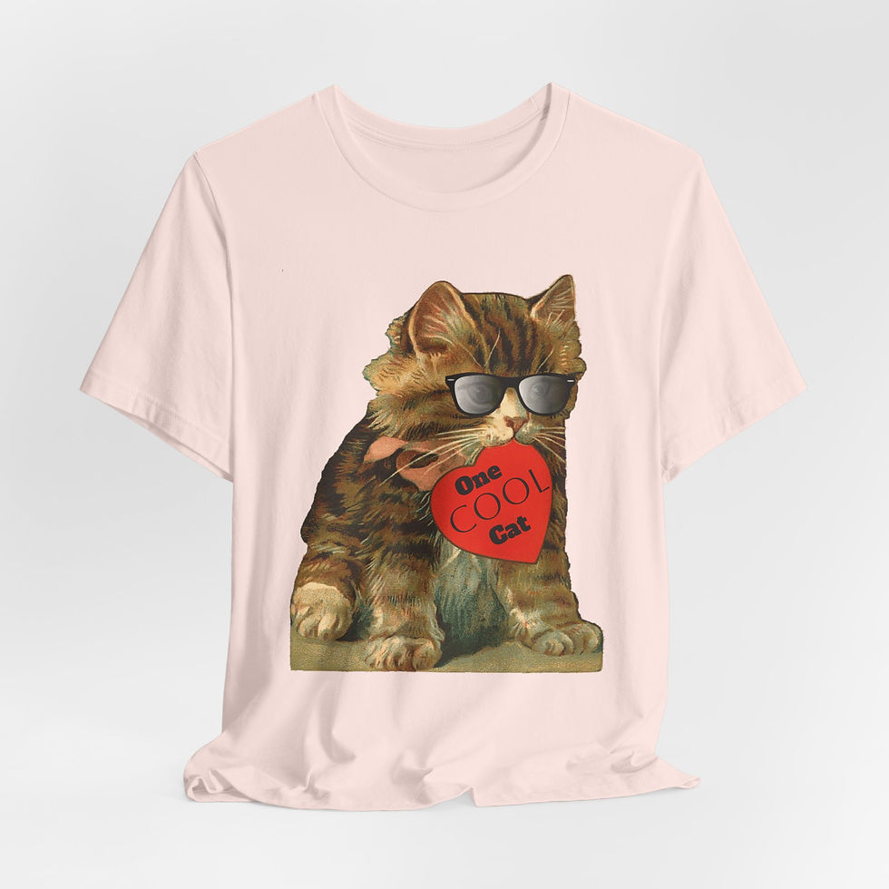 Thumbnail: Cat Lover T-Shirt One Cool Cat in Sunglasses Funny Expressive Vintage Retro Art