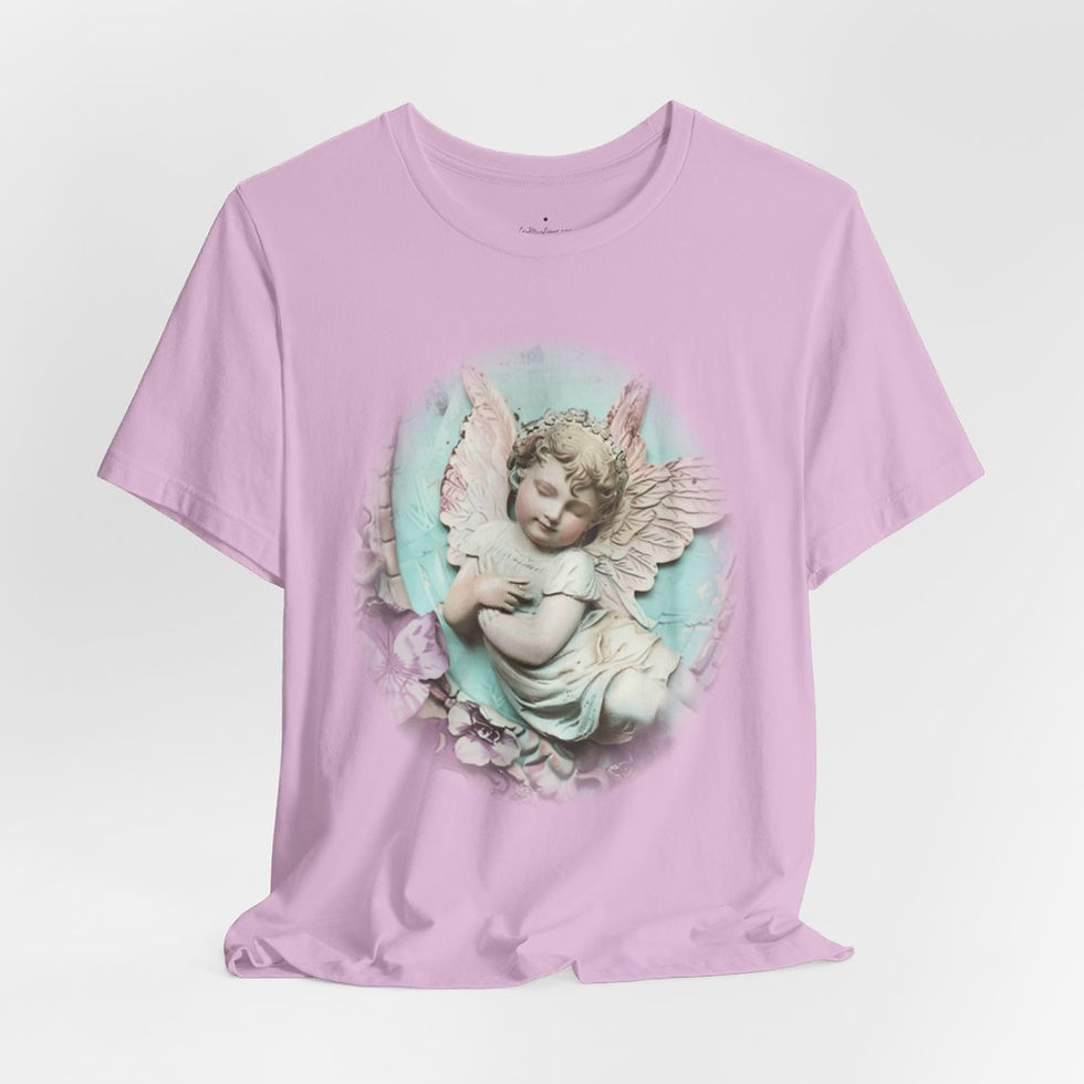 Thumbnail: Pastel French Shabby T-Shirt Vintage Cherub Angel Apparel Chic Artistic Gifts